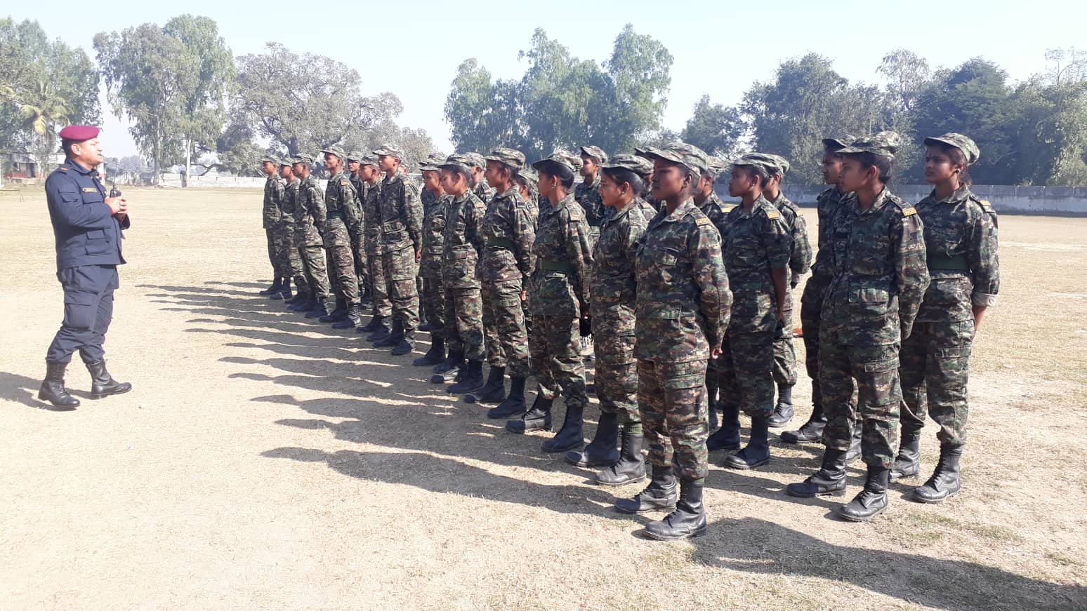शहिदनगरका ३६ छात्र–छात्रा मोरङ पुगेर सेनाको प्रशिक्षण लिदै