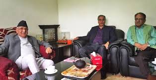 ओली-प्रचण्ड र देउवाबीच बालुवाटारमा त्रिपक्षीय छलफल