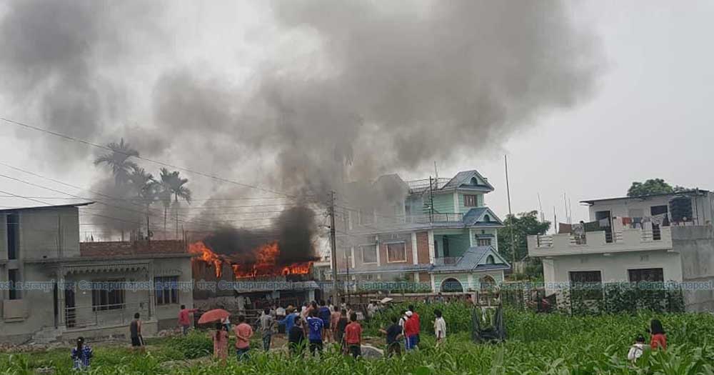 धरानमा विधुत  सट सर्किट  भएर आगलागी, आमा छोरीको मृत्यु