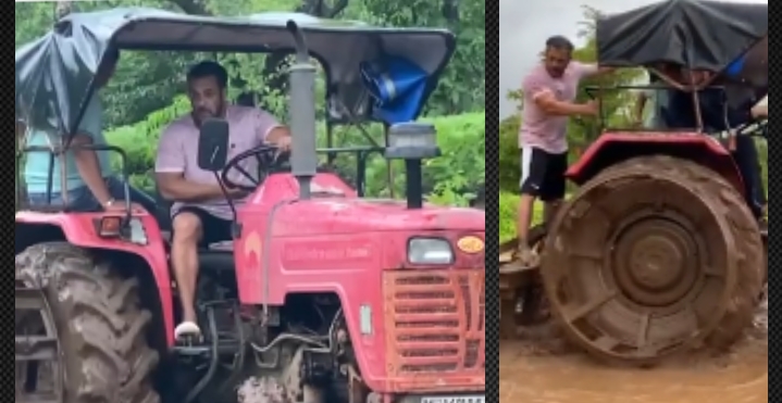 सलमान खान किसान बनेर चलाए ट्याक्टर, भिडियो भाइरल बन्यो