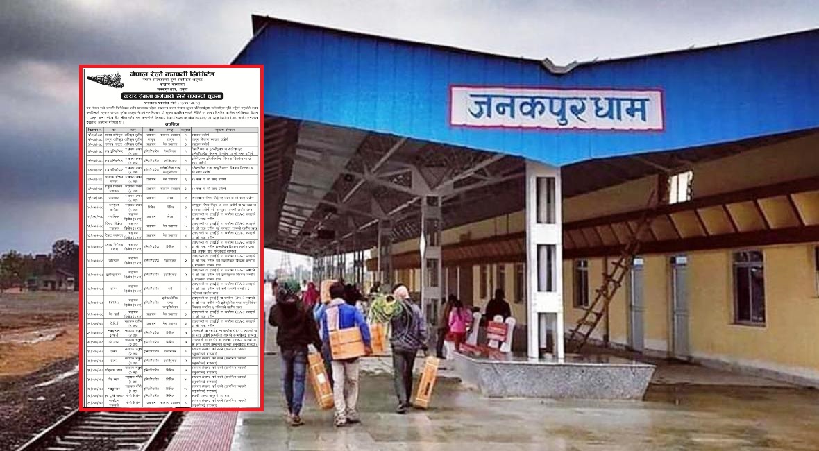 जनकपुर–जयनगर रेल संचालन गर्न १२९ कर्मचारी माग्यो (सुचनासहित)