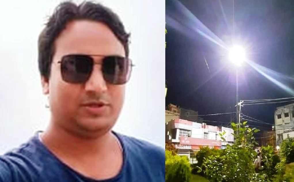 मन्दिर क्षेत्रमा वडा सदस्य मनोज साहले गराए लाइट जडान