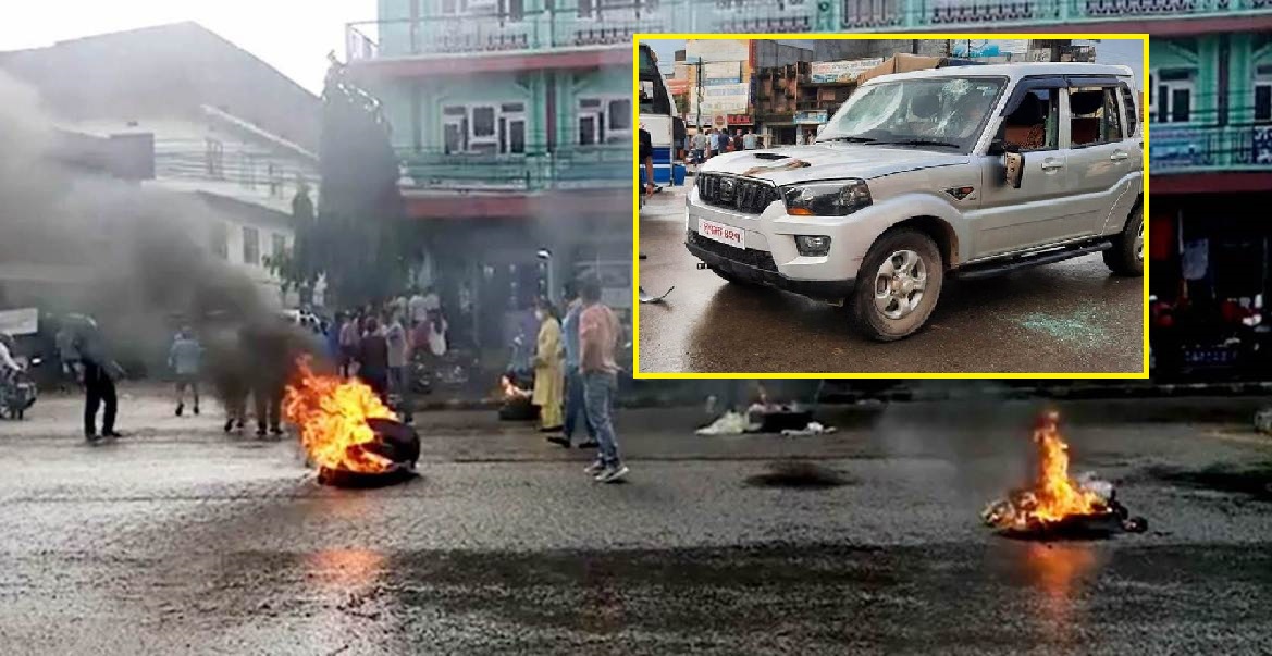 राजधानी दाङ तोक्ने प्रस्तावपछि बुटवलमा आगो बल्यो, सांसदकै गाडी तोडफोड
