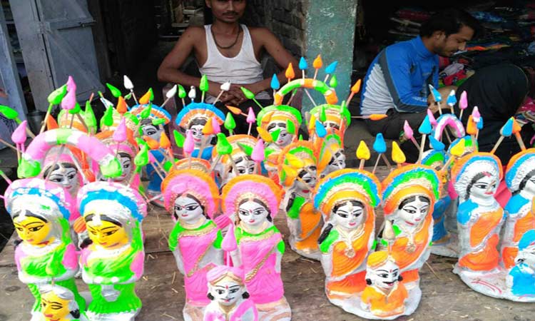 मधेसमा सामा चकेवा पर्वका लागि आकृति बनाउने काम शुरू