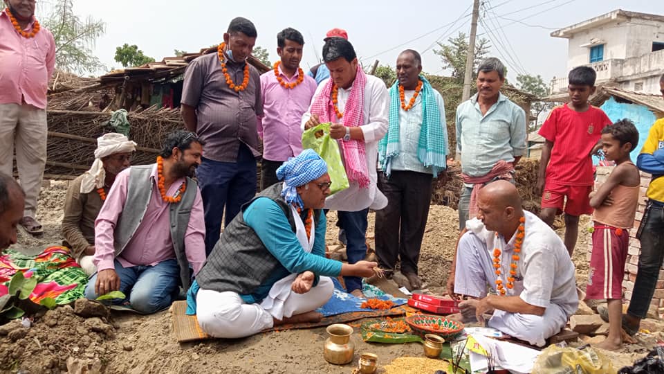 सांसद अरगरियाद्वारा जनकनन्दनीमा दलानको शिलान्यास, स्थानीय खुशी