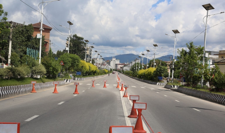 काठमाडौंमा सुरु भयो १५ दिने निषेधाज्ञा, सडक सुनसान