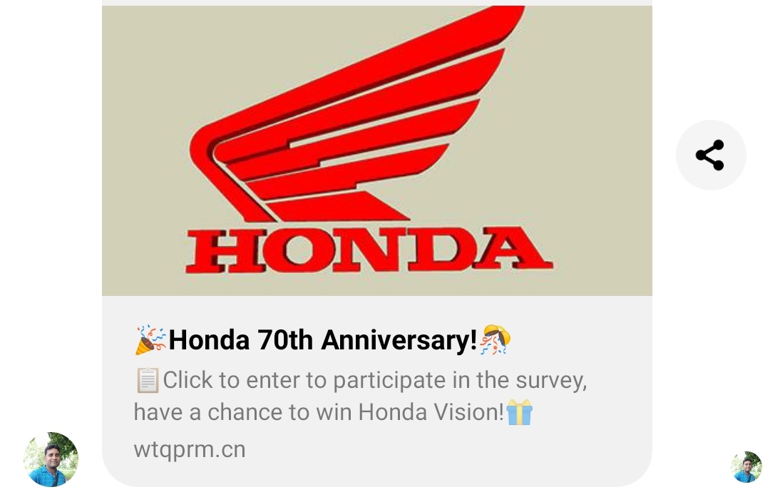 होन्डाको नाममा म्यासेन्जरमा ‘स्पाम’ आतंक, झुक्किएर पनि क्लिक नगर्नुस्