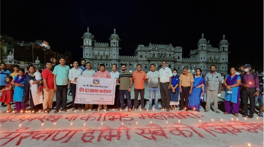 बाल दिवस : जानकी मन्दिरमा दीप प्रज्वलन गरियो
