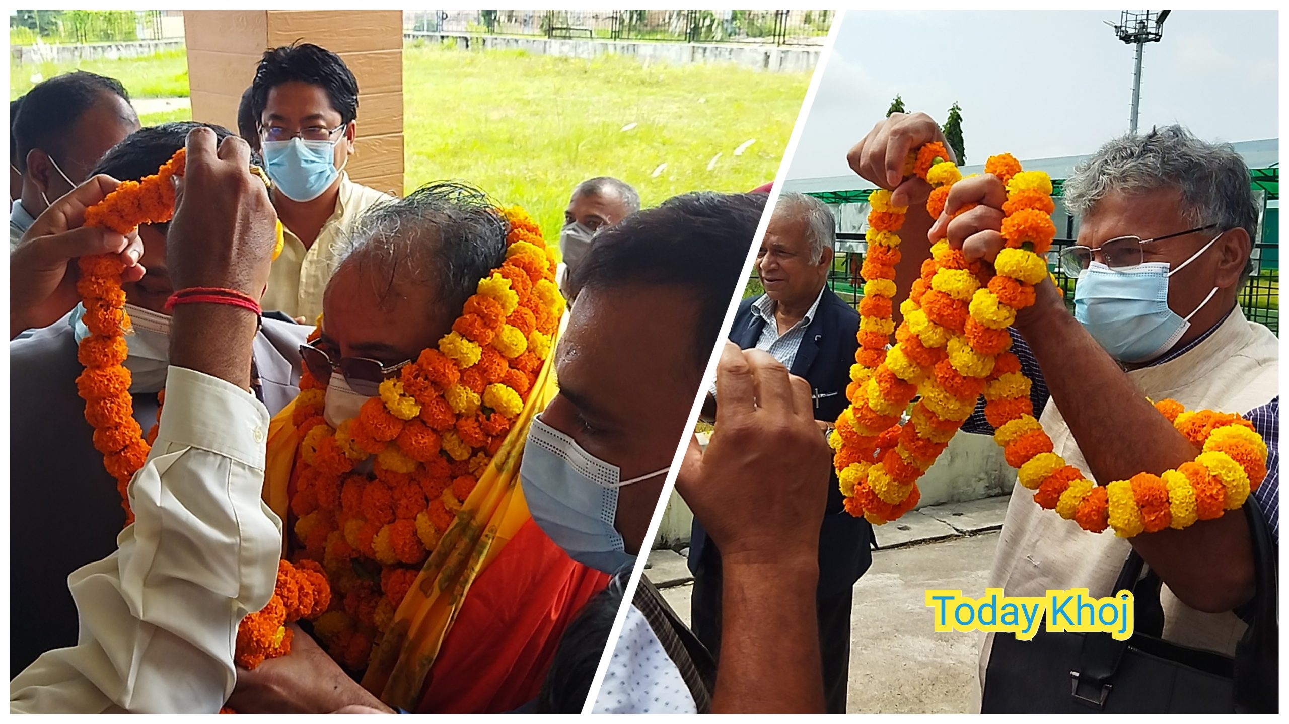 जनकपुरमा प्रचण्ड र मातृकालाई स्वागत
