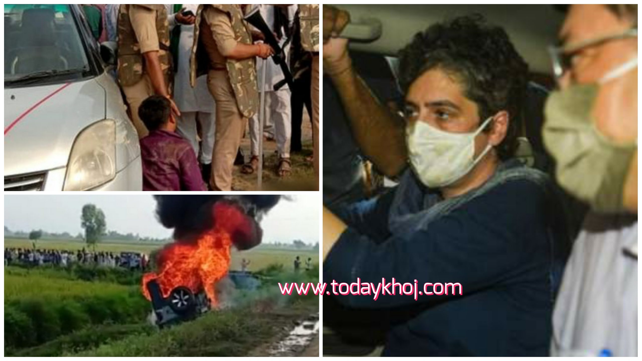 भारतमा आन्दाेलित किसानहरूमाथि मन्त्रीका छाेराले कार कुदाए : ८ जनाकाे मृत्यु, गान्धी पक्राउ