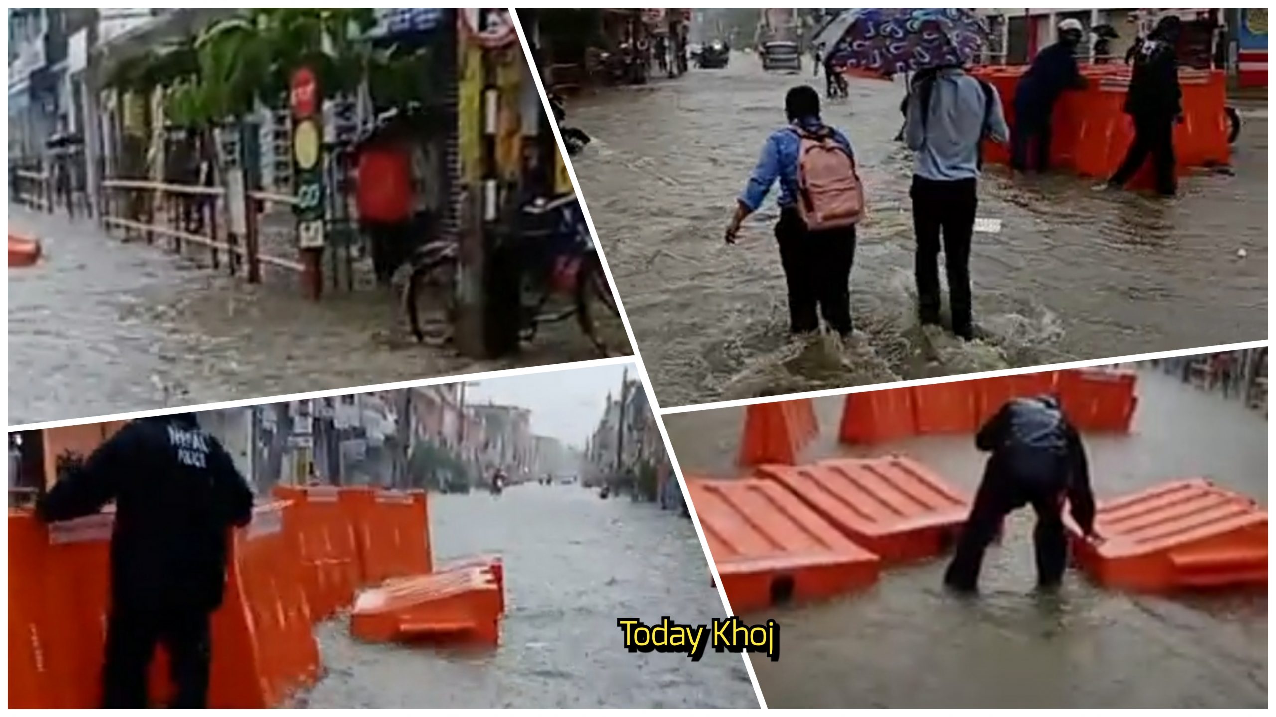 जनकपुरधाम जलमग्न : सडक नदीमा परिणत, डिभाइडर बगायो !
