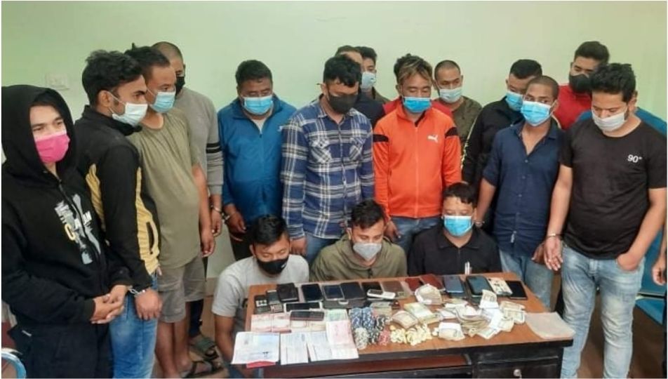 कौडा र नगदसहित १९ जना जुवाडे पक्राउ