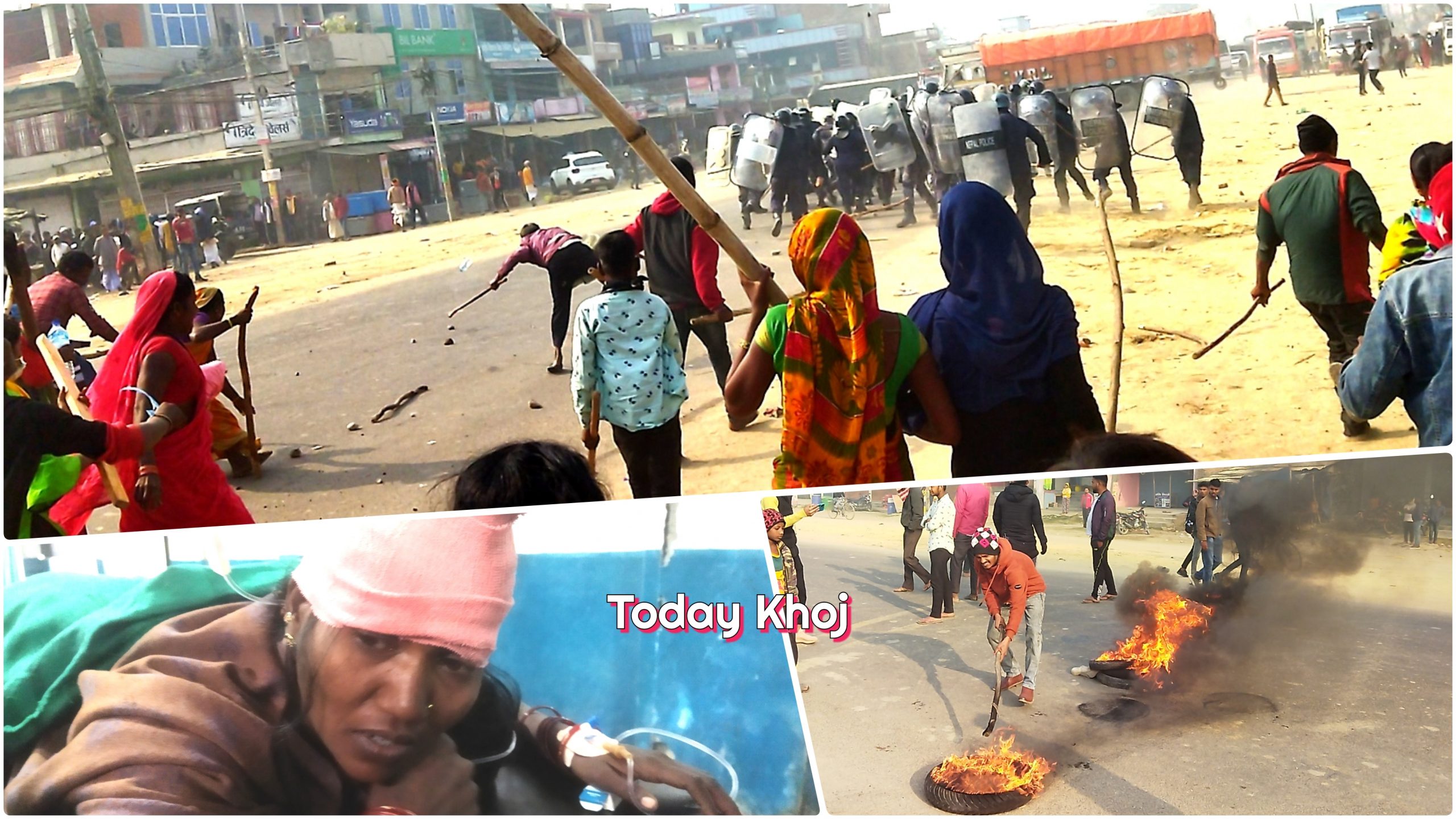 गोलबजारमा झडप: आन्दोलन उग्ररुप लियो
