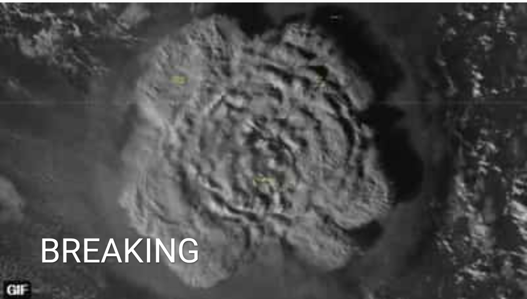 Undersea volcano eruption in Tonga seen from outer space. Post goes viral