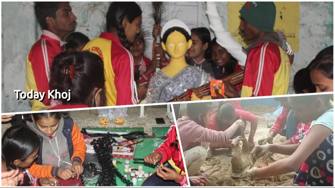 मधेस : जहाँ विद्यार्थीहरूले नै निर्माण गर्छन् देवी सरस्वतीका मूर्ति…!
