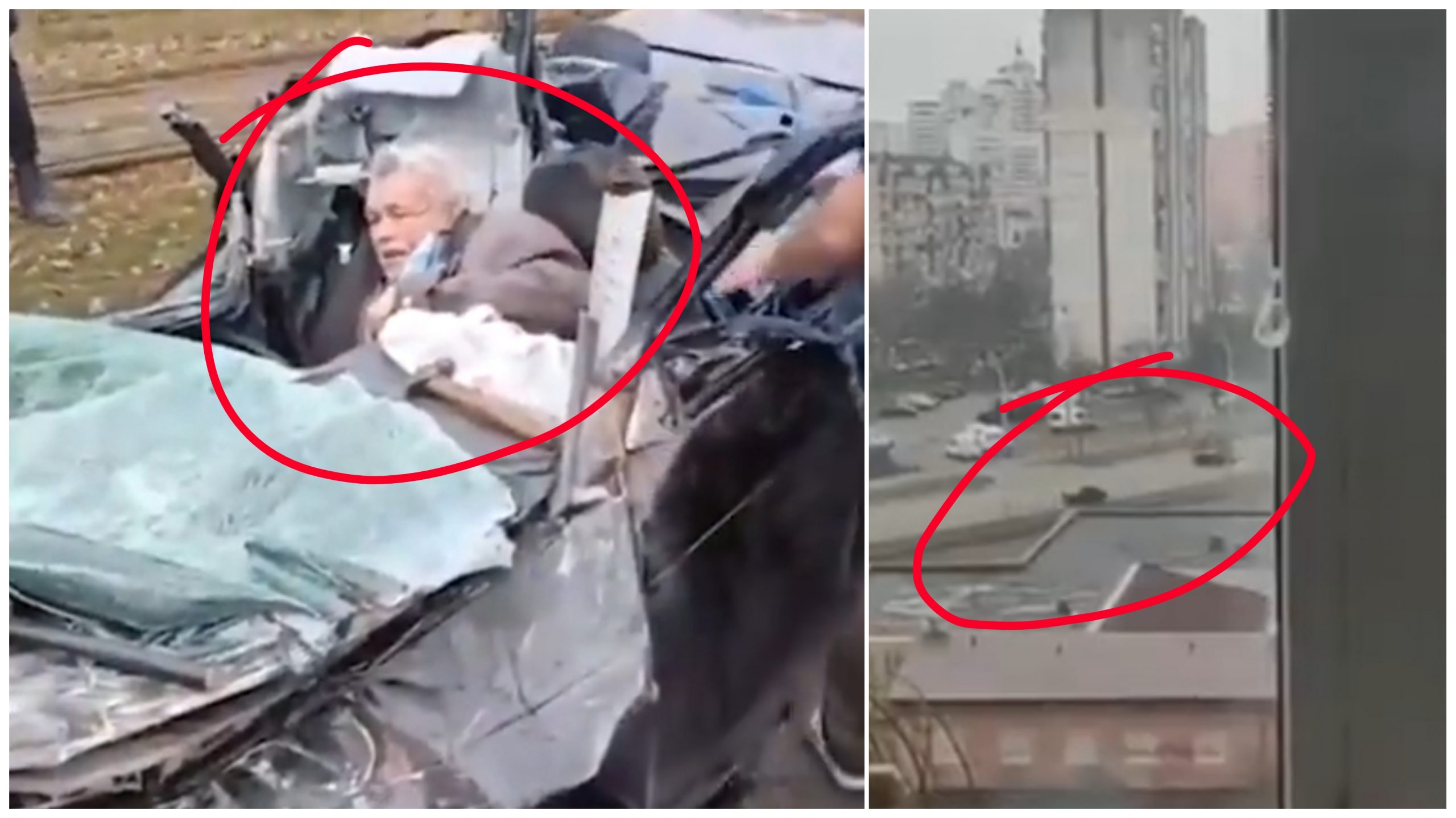 रुसी सैनिक ट्याङ्कले गुडिरहेको युक्रेनी कारलाई किचेर हिडेपछि…