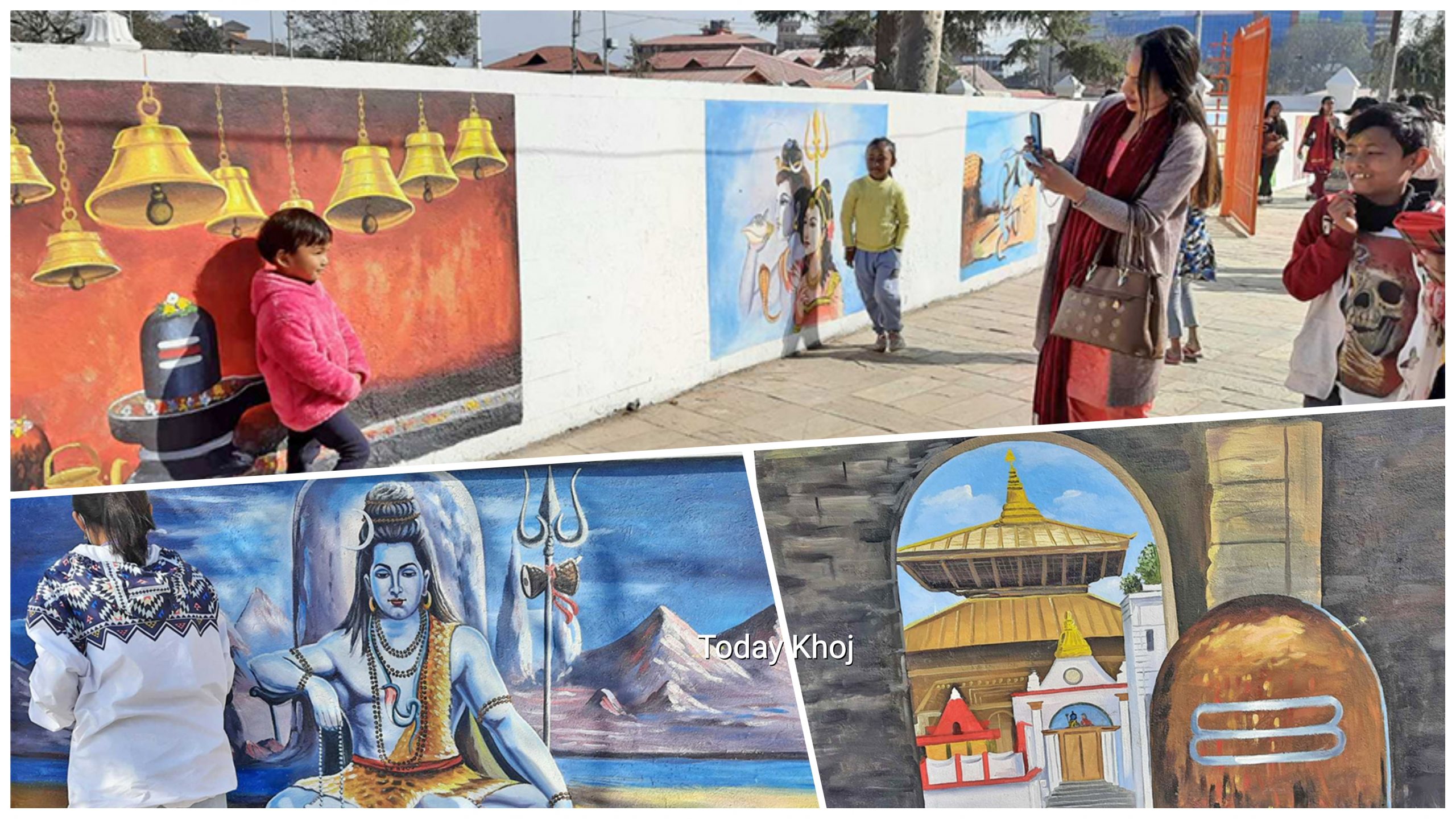 पशुपति क्षेत्रका भित्तामा शिवरात्रि झल्काउने चित्र कोरेपछि…