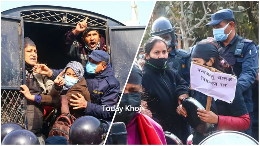 सामुदायिक वन उपभोक्ताको प्रदर्शनमा प्रहरी दमन !