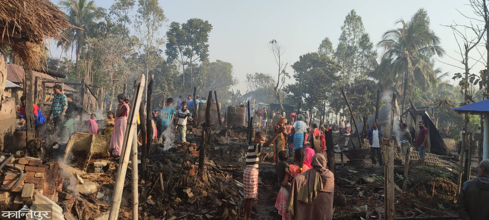 सप्तरीमा आगलागी, १० परिवारका ३२ घरगोठ जलेर खरानी