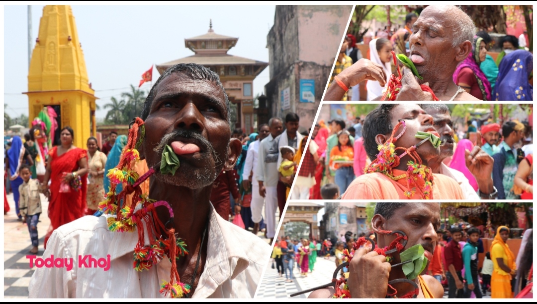 यक्ष र मोक्ष पाउने आशामा जिब्रो छेडेर देवीको दर्शन गर्न भीड लाग्यो