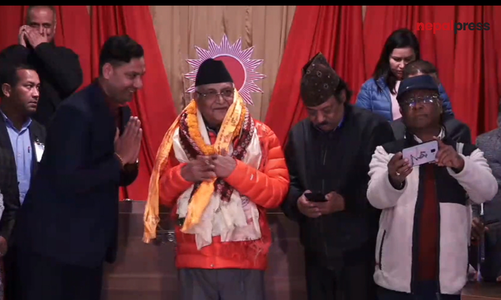 च्यासलमा स्वस्ति वाचनसहित ओलीलाई प्रधानमन्त्री बन्ने शुभकामना