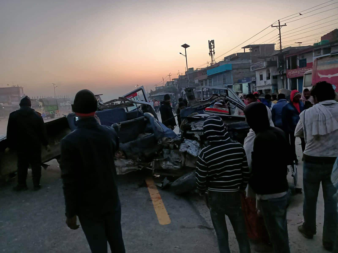 धनुषामा जन्ती बोकेको जीप दुर्घटना हुँदा ५ जनाको मृत्यु, ९ घाइते