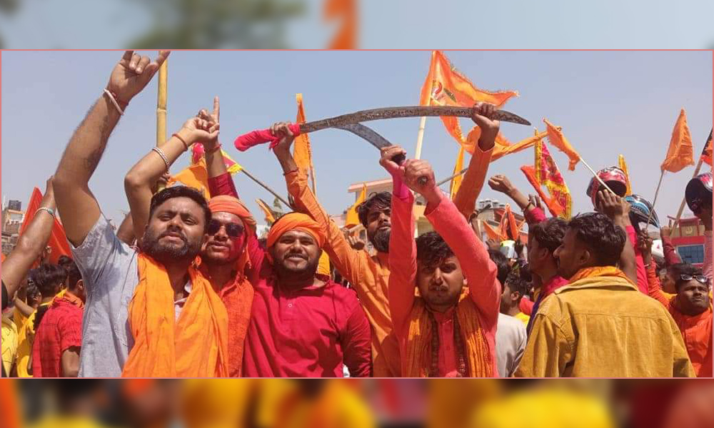जनकपुरमा रामनवमीको अवसरमा हिन्दु सम्राट सेनाद्वारा शक्ति प्रदर्शन