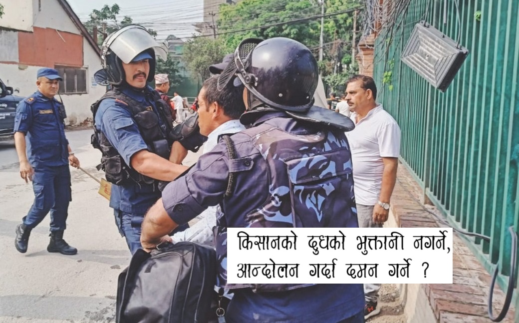 दूधको भुक्तानी माग्दा प्रहरीको दमन, ३० जनाभन्दा बढी पक्राउ