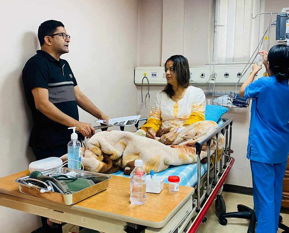 नागरिक उन्मुक्ति पार्टीकी अध्यक्ष रञ्जिता श्रेष्ठ अस्पताल भर्ना